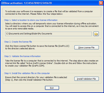 Offline activation dialog box